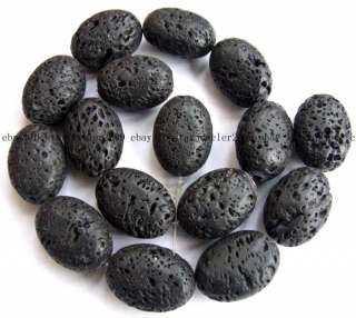 natural Volcanic Lava Stone Flat Oval Beads 20x25mm 15  