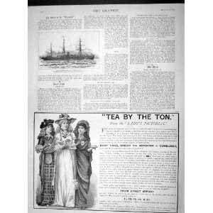 1893 ANCHOR LINE SHIP TRINACRIA CAPE VILLANO TEA LONDON  