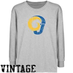  NCAA Angelo State Rams Youth Ash Distressed Logo Vintage T 
