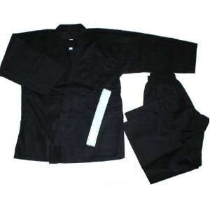    Karate Suit BLACK with White Belt   Size 1/140cm