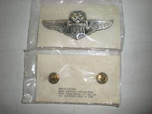 USAF CHIEF OFFICER AIRCREW BADGE  SILVER OXIDIZED  