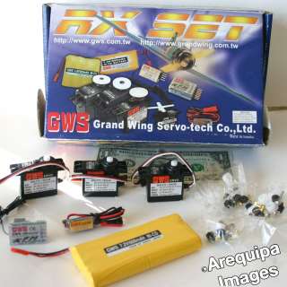   Servo RC plane set battery GWS GWR 4N Receiver ICS100 airplane GWS2055