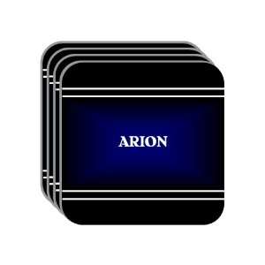 Personal Name Gift   ARION Set of 4 Mini Mousepad Coasters (black 
