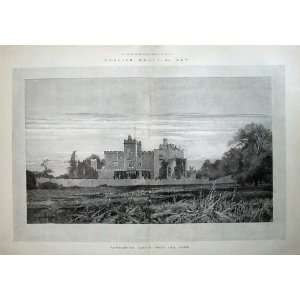  1899 Fine Art View Powderham Castle Park English Homes 