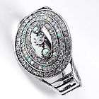 Fashion AB Clear Crystal Rhinestone Oval Hinged Bracelet Bangle Gift 
