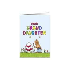  Happy Easter Granddaughter   Cute Bunny with Egg Card 