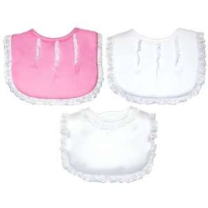  Frenchie Mini Couture Fancy Lace Bibs, 3 Pack, Girl Baby