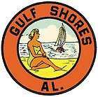 Gulf Shores, Alabama Vintage Style 1960s Travel Decal