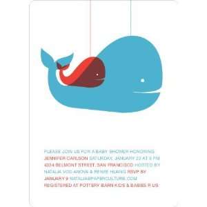  Momma and Baby Whale Baby Shower Invitation Health 