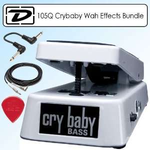  Dunlop 105Q Crybaby Bass Wah White Electronic Effects Pedal 