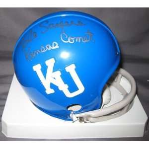  Gale Sayers Autographed Mini Helmet   Kansas Jayhawks 2bar 