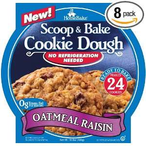Homebake Oatmeal Raisin Cookies, Cookie Dough, 24 Ounce Tubs (Pack of 
