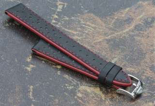   red leather 20mm rally band with Heuer buckle for Heuer Autavia  