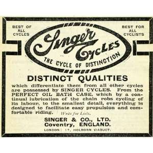 Singer Cycles Coventry 17 Holbuorn Viaduct Bicycle Oil Bath Case Chain 