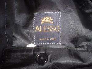 Alesso black & blue pinstripe wool mens suit 52R US 44R  