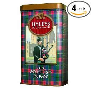 Hyleys Tea Scottish Pekoe Loose Black Tea, 4.4 Ounce Tin (Pack of 4)