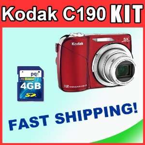   5x Optical Zoom and 2.7 inch LCD (Red) + 4GB SD Card