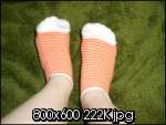 Cute little well worn/used womens orange ankle socks *Private bidding 