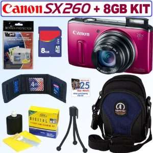  Canon PowerShot SX260 HS 12.1 MP CMOS Digital Camera (Red 