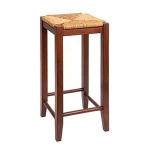 Mediterranean Sanded Brown Barstool With Rush Seat30  