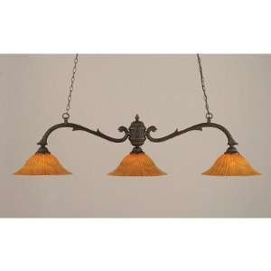   58619K Olde Manor 3 Light Octopus Bar Pendant with Tiger Glass Shade