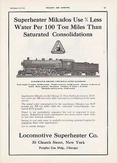 1913 Locomotive Superheater Ad Chicago & Alton Railroad  