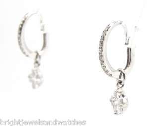 Striking 18k White Gold Diamond Drop Earrings  