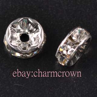 100pcs Clear Crystal Round Spacers CS6774   