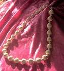Vintage Chunky Very White Beaded Necklace c1960s 24 Long Costume 