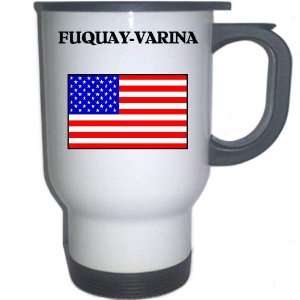 US Flag   Fuquay Varina, North Carolina (NC) White Stainless Steel Mug