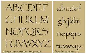 STENCIL Primitive Alphabet Papyrus 3 CAPS, LC letters  