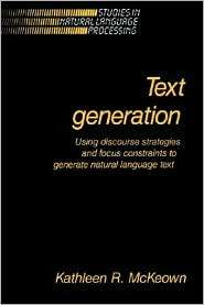 Text Generation, (0521438020), Kathleen McKeown, Textbooks   Barnes 