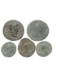 Lot of Five Roman Coins; Bronze Lot Toys & Games