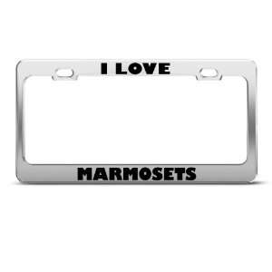 Love Marmosets Marmoset Animal license plate frame Stainless Metal 