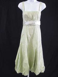 VERA WANG MAIDS Green Sleeveless Mid Calf Dress Sz 6  