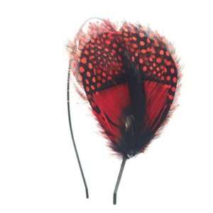  Crystalmood Bohemian Red Guinea Fowl Feather Lady Bug 
