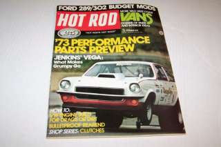 DEC 1972 HOT ROD car magazine JENKINS VEGA  