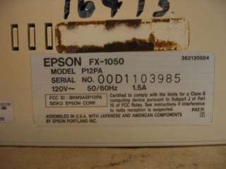 Epson FX 1050 P12PA 9 Pin Impact Printer Dot Matrix  