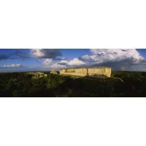 Ruins of a Building on a Landscape, Governors Palace, Uxmal, Yucatan 