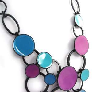  Necklace of french touch Arlequin blue rose. Jewelry