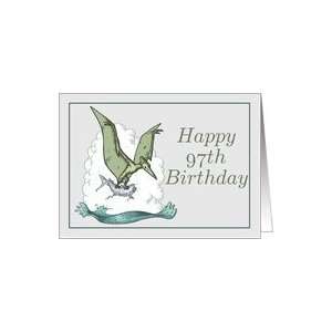  Happy 97th Birthday / Pterodactyl Card Toys & Games