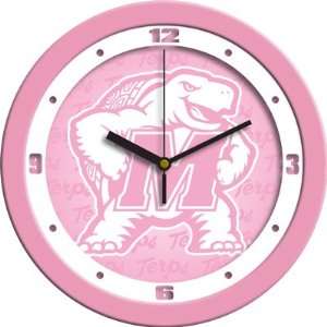  Maryland Terrapins 12 Pink Wall Clock