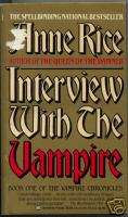 INTERVIEW WITH THE VAMPIRE Anne Rice BOOK  