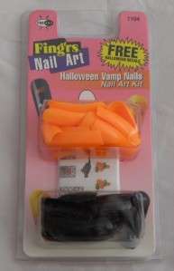Fingrs Nail Art Kit Halloween Vamp Nails 1104 Orange Black ~ Free 