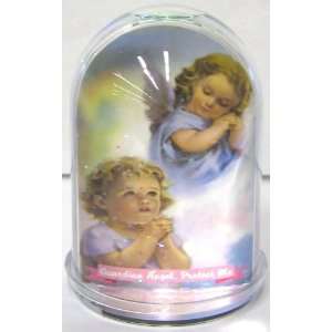  4 Guardian Angel Glitter Dome with Prayer in the Back 