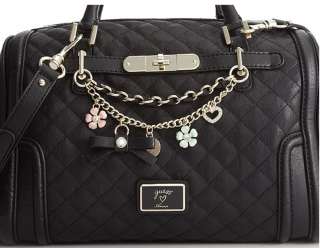 NEW GUESS Amour Box Satchel Handbag, Black, VG345509, NWT  