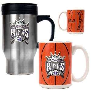 Sacramento Kings NBA Stainless Steel Travel Mug & Gameball Ceramic Mug 