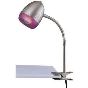  Lite Source Clip on Gooseneck Lamp Ss / Purple E12 Type G 