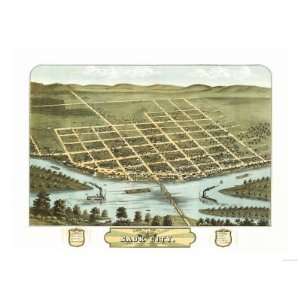  Sauk City, Wisconsin   Panoramic Map Giclee Poster Print 
