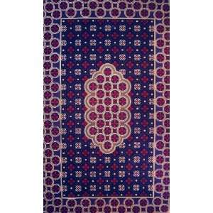  Indian 100% Cotton Floral Circles Tapestry 56 x 88 Blue 